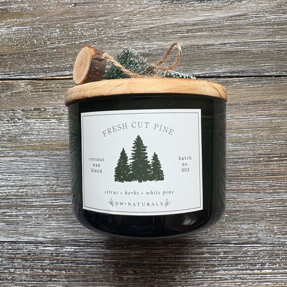 DW Home 2 Wick Jar Candle Fresh Cut PINE 10.2 oz Christmas Tree USA - Picture 1 of 5